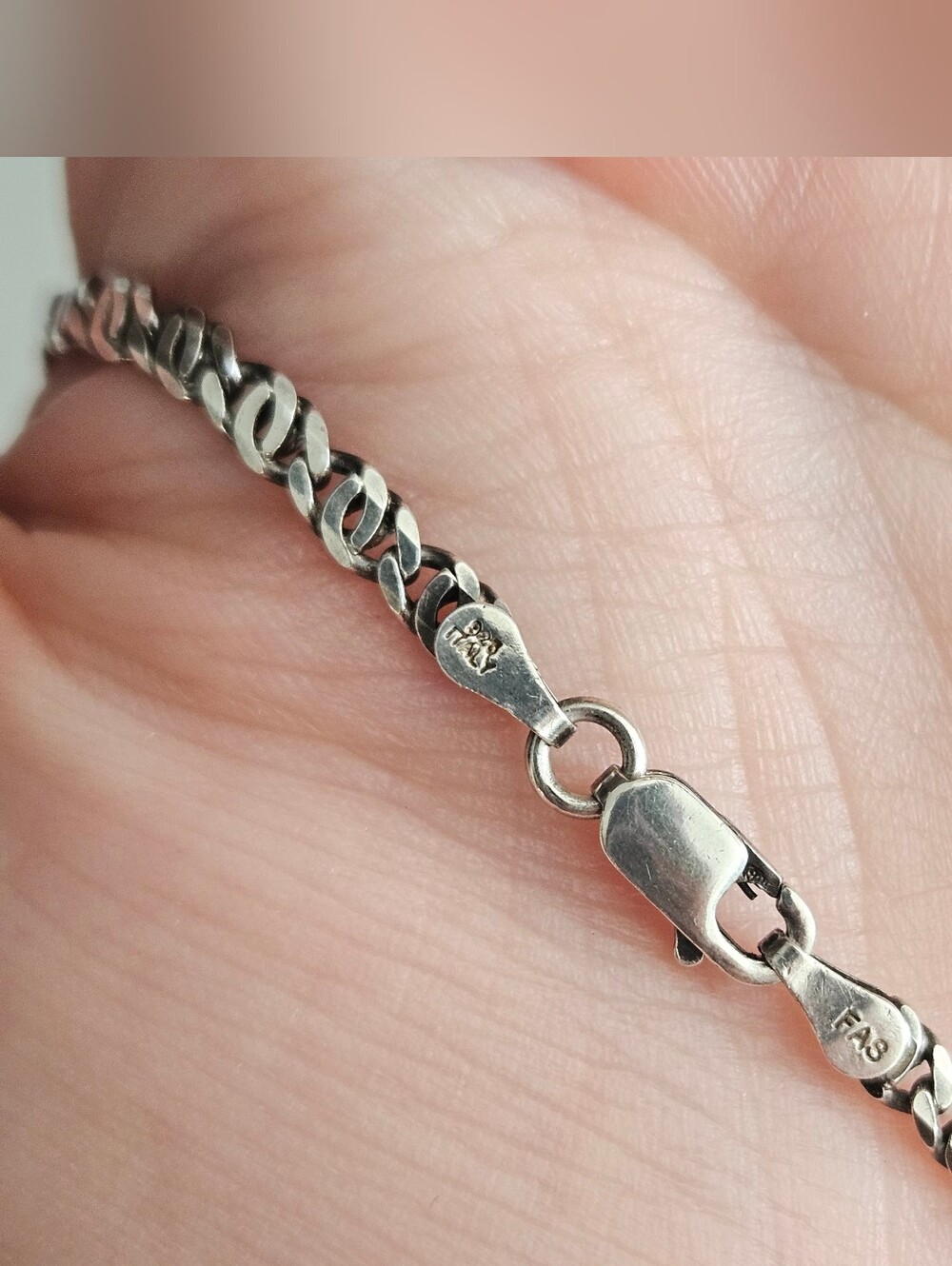 Vintage 18" Solid Sterling Silver Italian 925 Chain - Picture 9 of 9